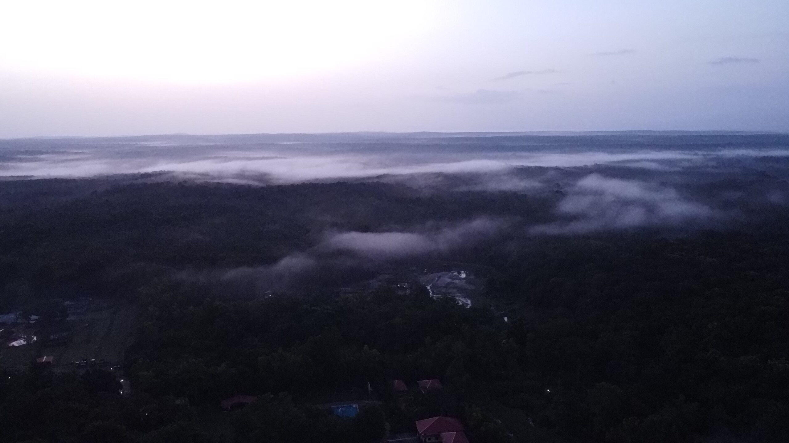 Aerial shot of the surroundings near Parampara Cottages