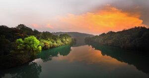 Dandeli nature view a river with trees around it best for homestay