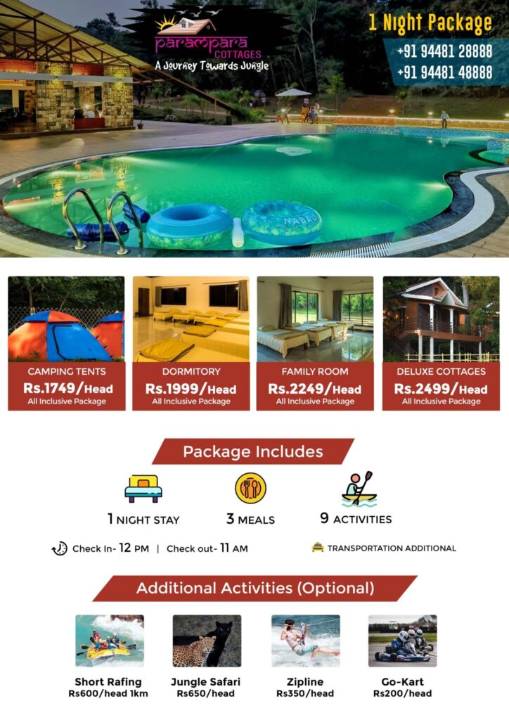 Pool resort in Dandeli Parampara Cottages
